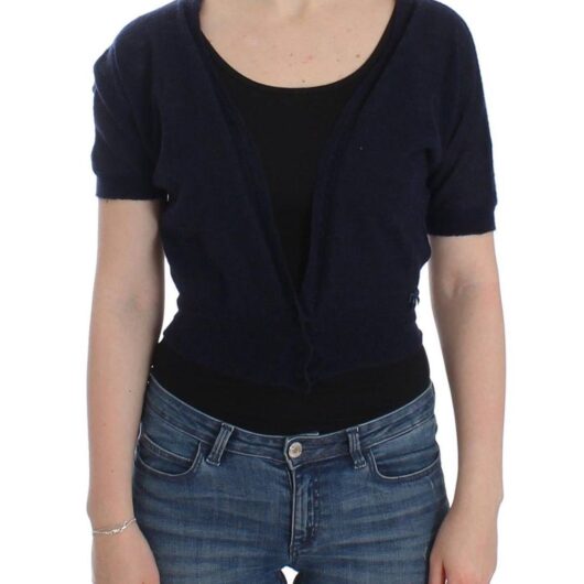 Ermanno Scervino Women's Lingerie Knit Blue Wool Sweater Cardigan | Size: 12