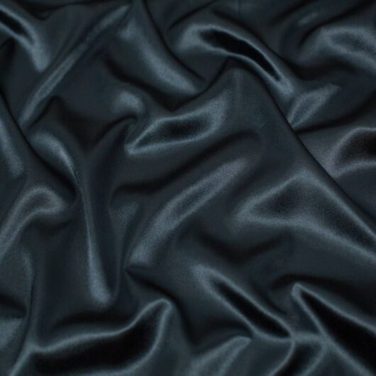 Minerva Core Range Stretch Woven Charmeuse Silky Satin Fabric Navy Blue